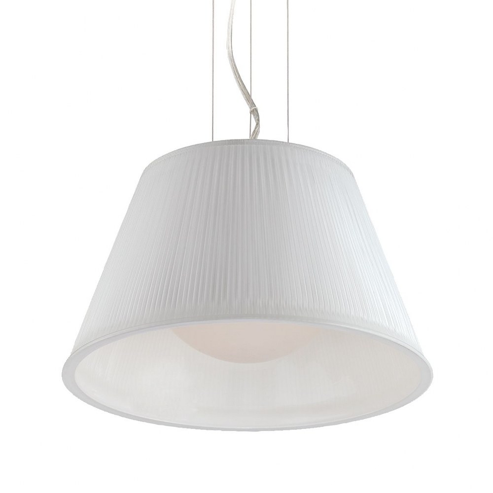 Eurofase Lighting-23067-042-Ribo - 1 Light Small Pendant - 13.25 Inches Wide by 8.5 Inches High Chrome White Chrome Finish with White Glass