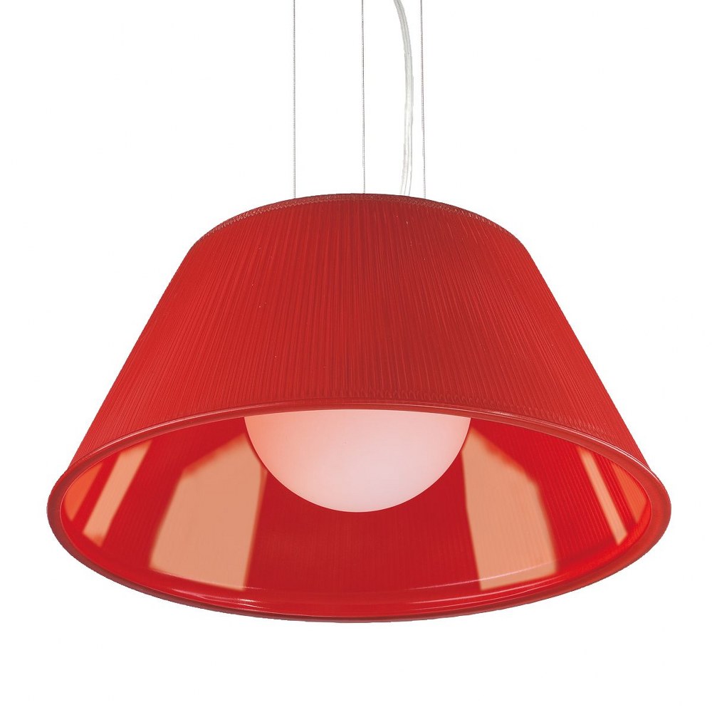 Eurofase Lighting-23068-025-Ribo - 1 Light Large Pendant - 19.5 Inches Wide by 9 Inches High Chrome Red Chrome Finish with Red Glass