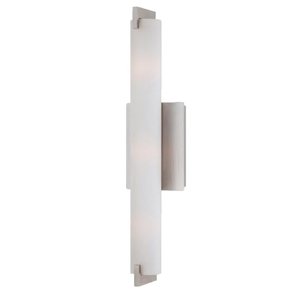 Eurofase Lighting-23272-026-Zuma - 3 Light Wall Sconce - 5.25 Inches Wide by 20.5 Inches High Brushed Nickel  Brushed Nickel Finish with Opal White Glass