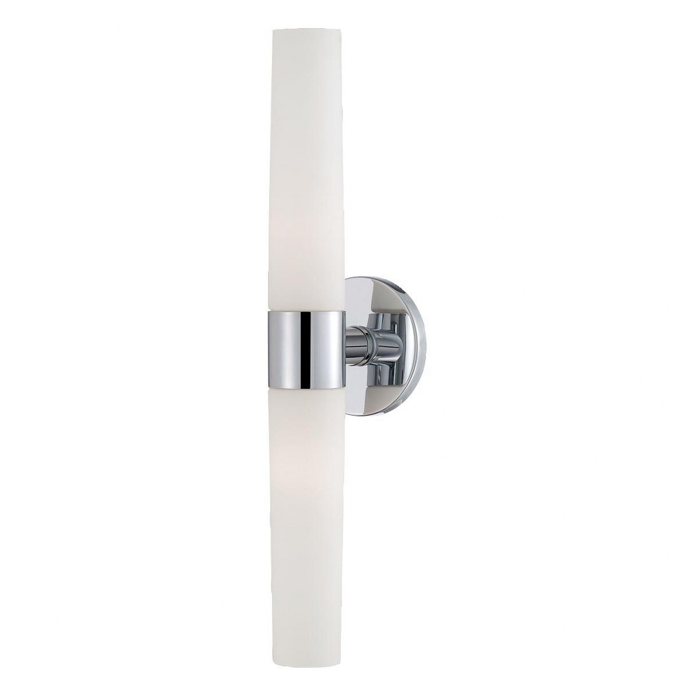 Eurofase Lighting-23274-013-Vesper - 2 Light Wall Sconce - 20 Inches Wide by 5 Inches High Chrome  Brushed Nickel Finish with Opal White Glass