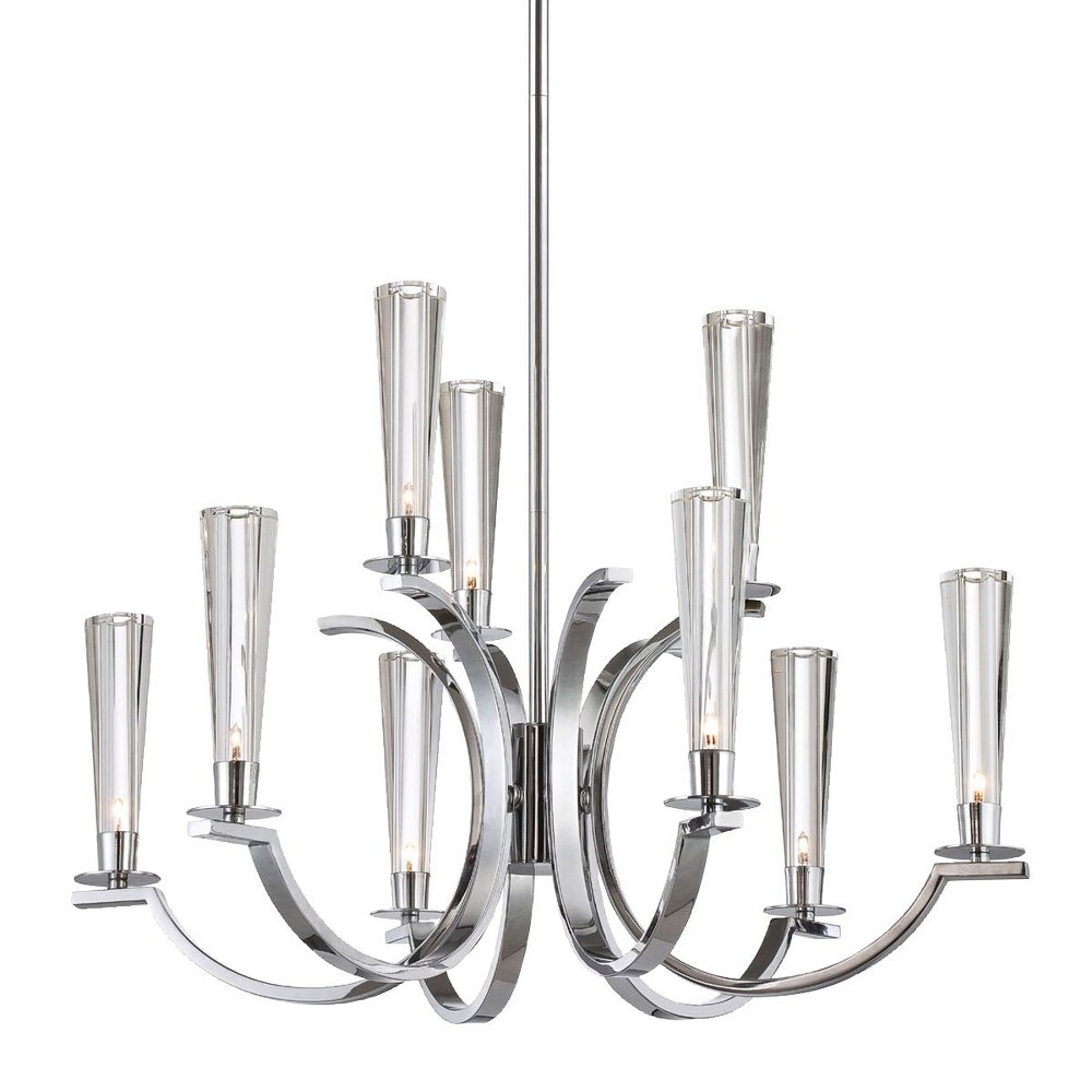 Eurofase Lighting-25634-013-Cromo Chandelier 9 Light   Polished Chrome Finish with Clear Glass