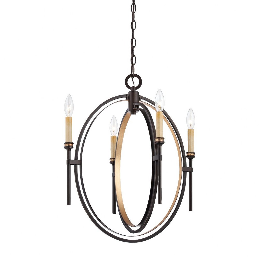Eurofase Lighting-25646-016-Infinity Chandelier 4 Light - 18.5 Inches Wide by 22.5 Inches High   Oil Rubbed Bronze/Gold Leaf Finish