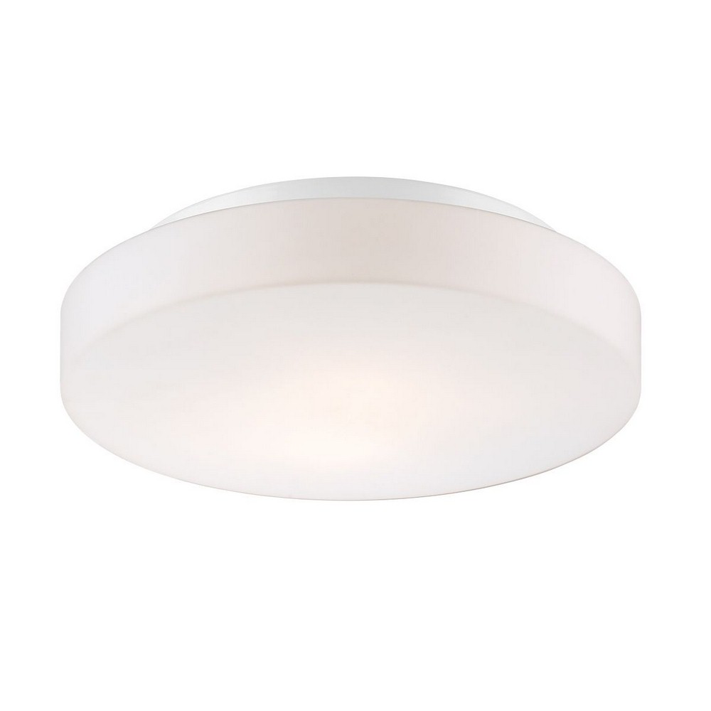 Eurofase Lighting-26145-013-Ramata - 2 Light Flush Mount - 13.25 Inches Wide by 3 Inches High   White Finish with Opal White Glass
