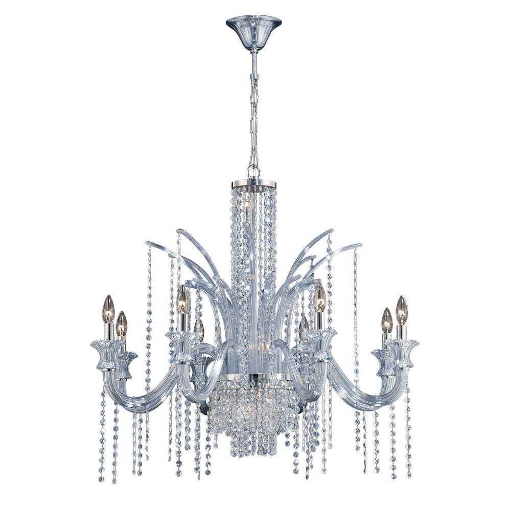 Eurofase Lighting-26242-019-Nava Chandelier 4 Light - 35.25 Inches Wide by 30.5 Inches High   Chrome Finish with Ice Blue Crystal