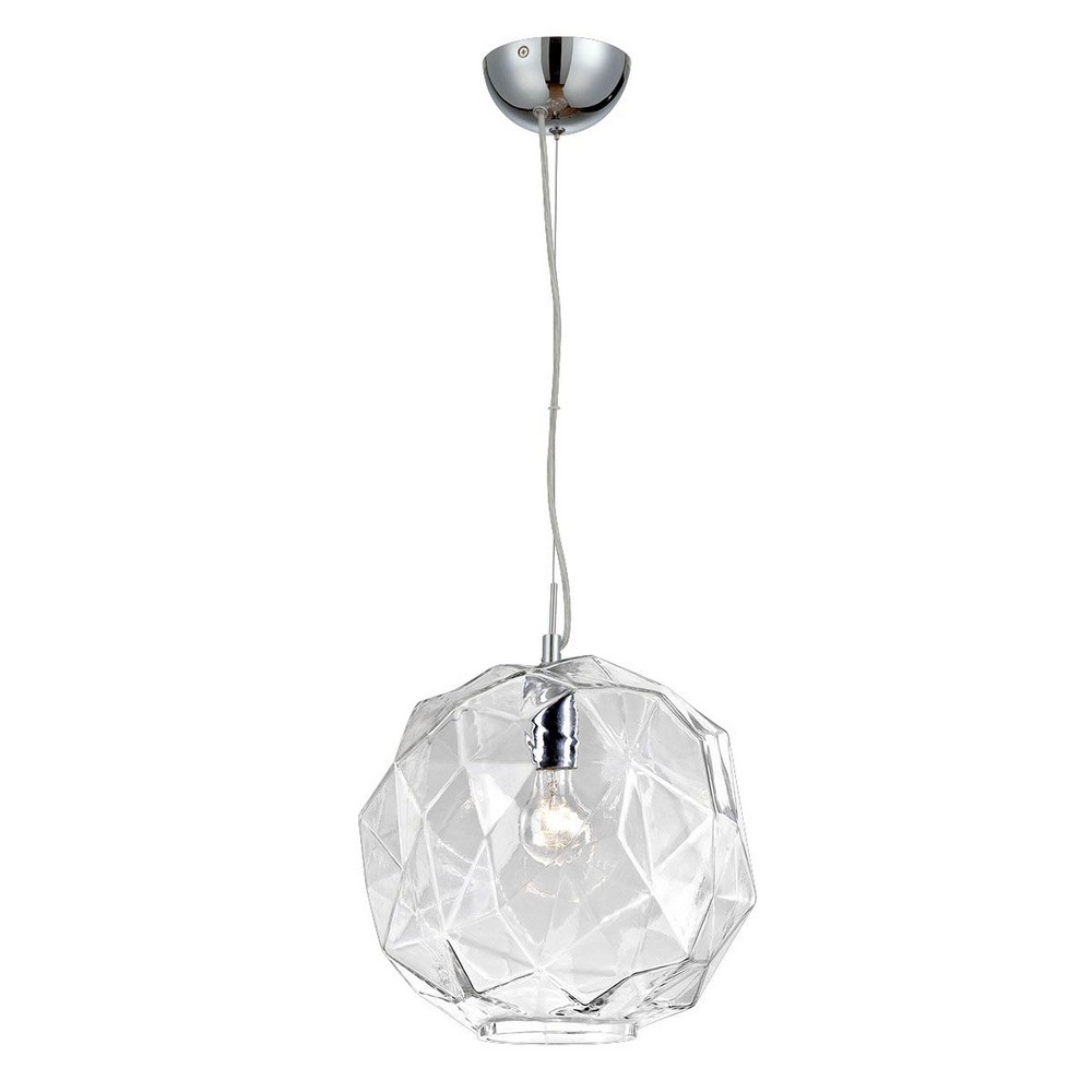 Eurofase Lighting-26249-018-Studio - 1 Light Pendant - 11.75 Inches Wide by 11.5 Inches High Chrome Clear Chrome Finish with Chrome Glass