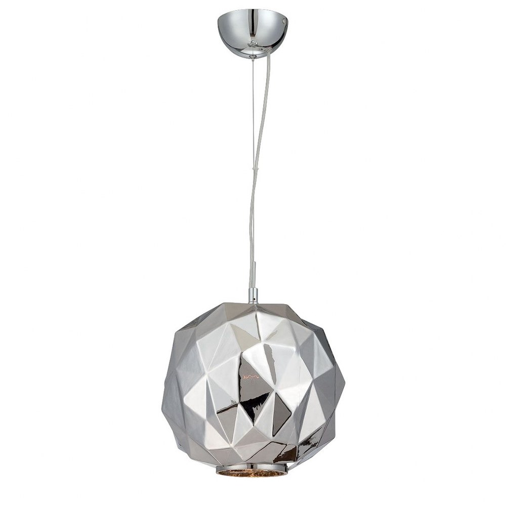 Eurofase Lighting-26249-032-Studio - 1 Light Pendant - 11.75 Inches Wide by 11.5 Inches High   Chrome Finish with Chrome Glass