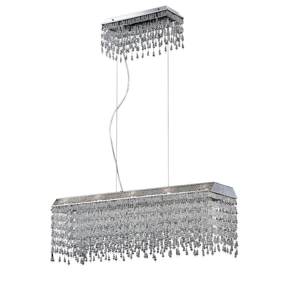 Eurofase Lighting-26326-016-Fonte Rectangular Chandelier 10 Light - 10 Inches Wide by 10 Inches High   Chrome Finish with Clear Crystal
