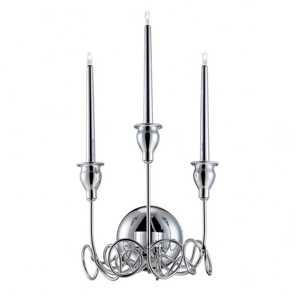 Eurofase Lighting-26344-010-Candela - 3 Light Wall Sconce - 9.75 Inches Wide by 16.5 Inches High   Chrome Finish