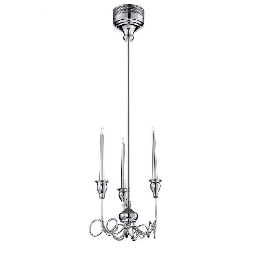 Eurofase Lighting-26345-017-Candela Mini Chandelier 3 Light - 10.25 Inches Wide by 14 Inches High   Chrome Finish