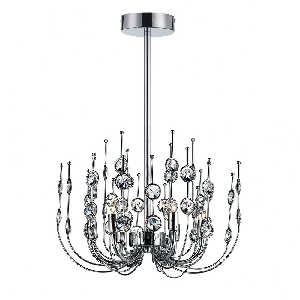 Eurofase Lighting-26389-011-Vice Chandelier 6 Light - 16.75 Inches Wide by 12 Inches High   Chrome Finish with Clear Crystal
