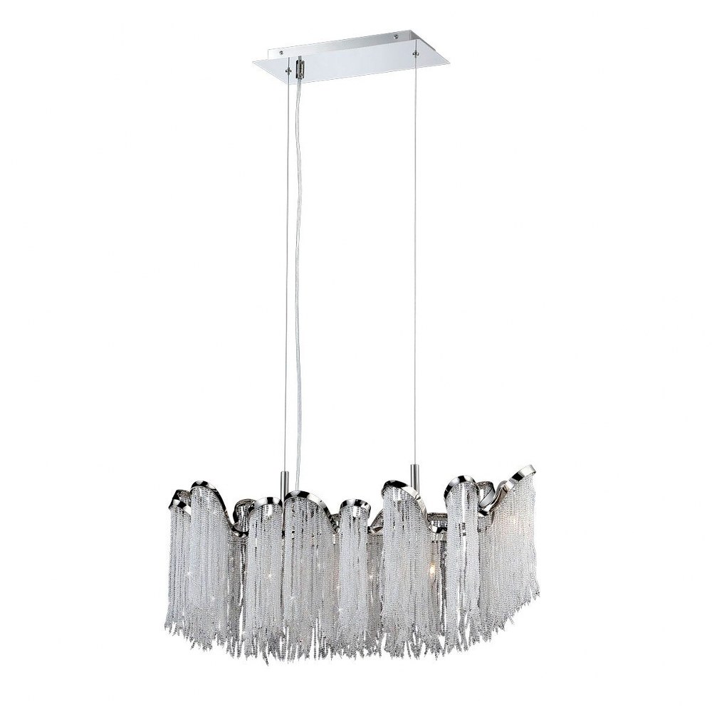 Eurofase Lighting-26608-013-Ellena Chandelier 5 Light - 10 Inches Wide by 12 Inches High   Nickel Finish with Clear Crystal
