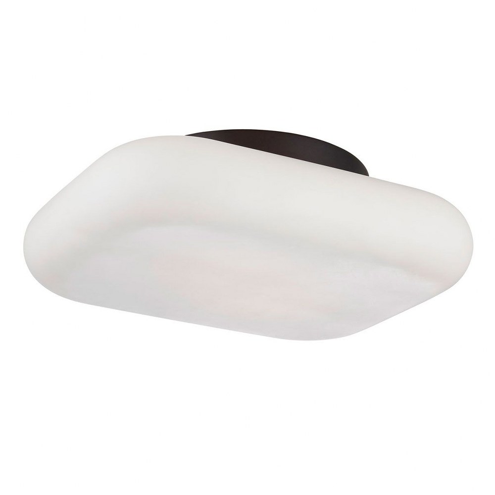 Eurofase Lighting-26631-011-Alma - 16W 2 LED Flush Mount - 10.5 Inches Wide by 4 Inches High   Bronze Finish with Opal White Glass