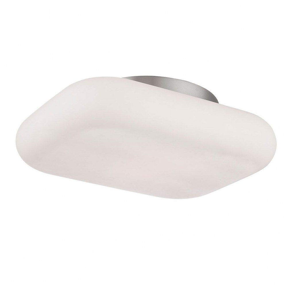 Eurofase Lighting-26631-028-Alma - 16W 2 LED Flush Mount - 10.5 Inches Wide by 4 Inches High   Satin Nickel Finish with Opal White Glass