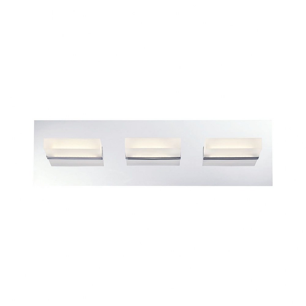 Eurofase Lighting-28020-011-Olson - 18 Inch 15W 3 LED Bath Bar   Chrome Finish with Frosted Acrylic Glass