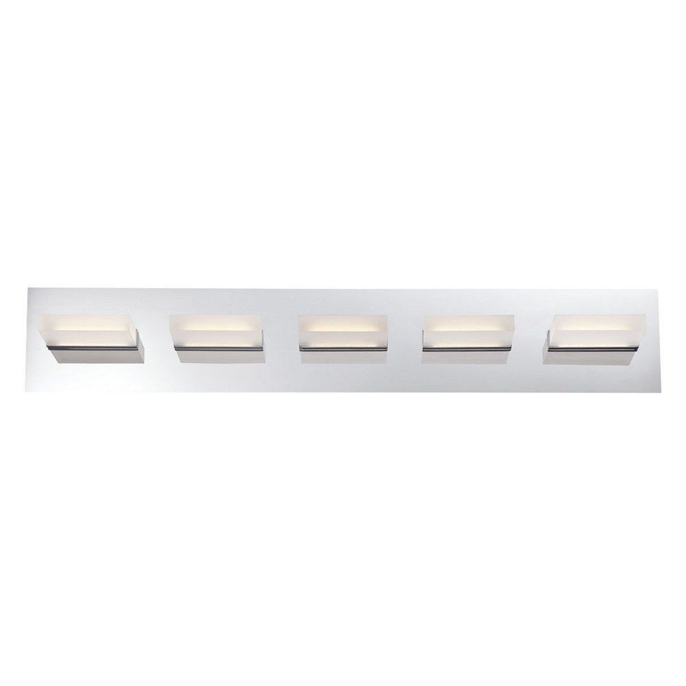 Eurofase Lighting-28022-015-Olson - 30 Inch 25W 5 LED Bath Bar   Chrome Finish with Frosted Acrylic Glass