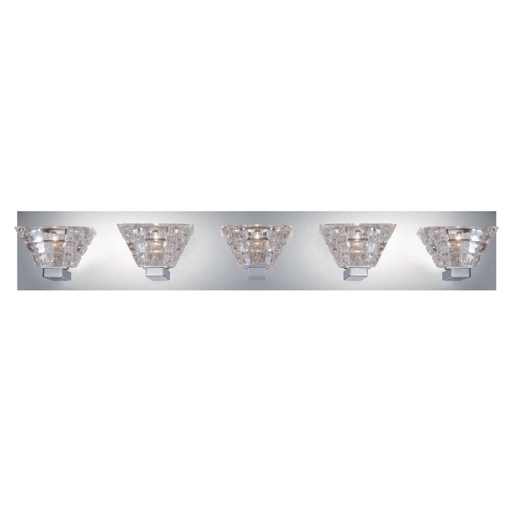 Eurofase Lighting-28033-011-Zilli - 5 Light Bath Bar - 31 Inches Wide by 5.25 Inches High   Chrome Finish with Clear Glass