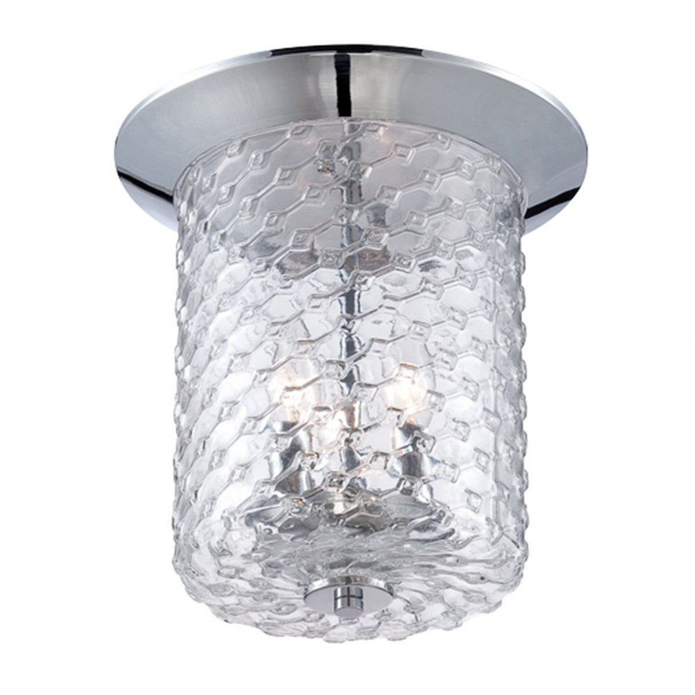 Eurofase Lighting-28044-017-Elli - 3 Light Flush Mount - 11 Inches Wide by 11 Inches High   Chrome Finish with Clear Glass