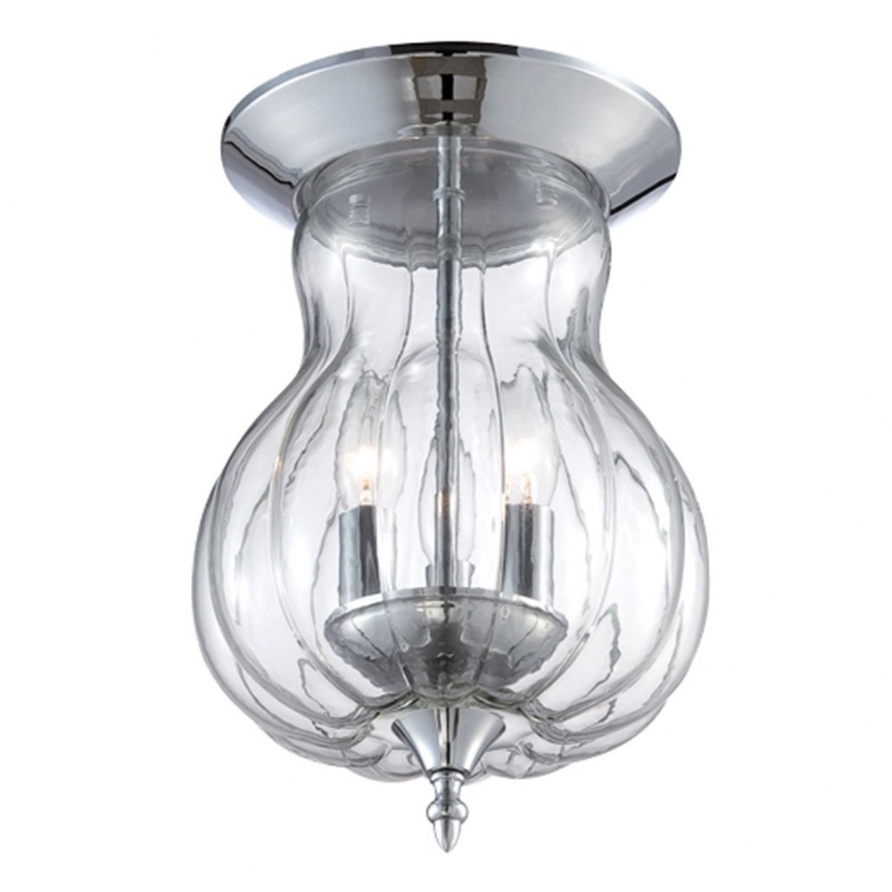 Eurofase Lighting-28046-011-Dupont - 3 Light Flush Mount - 8.5 Inches Wide by 13 Inches High   Chrome Finish with Clear Glass