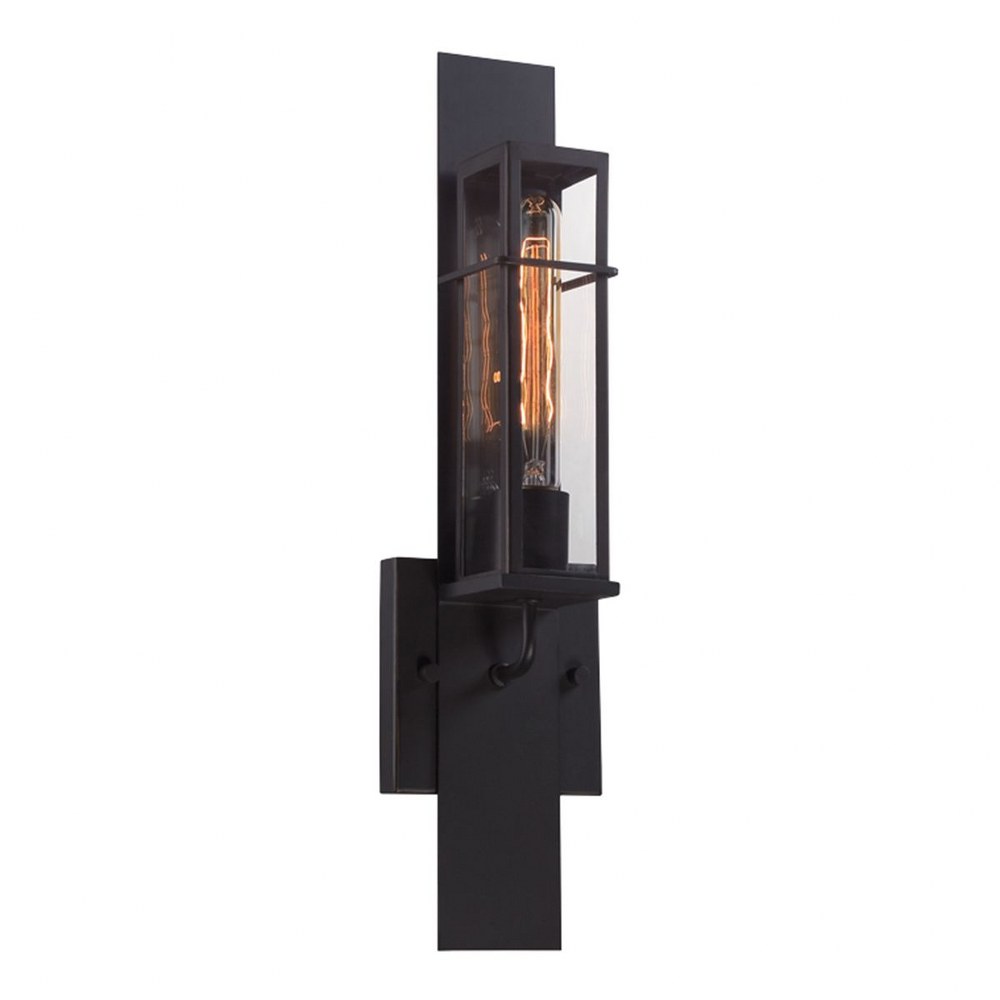 Eurofase Lighting-28053-019-Muller - 1 Light Outdoor Wall Sconce - 5 Inches Wide by 19 Inches High   Bronze Finish with Clear Glass