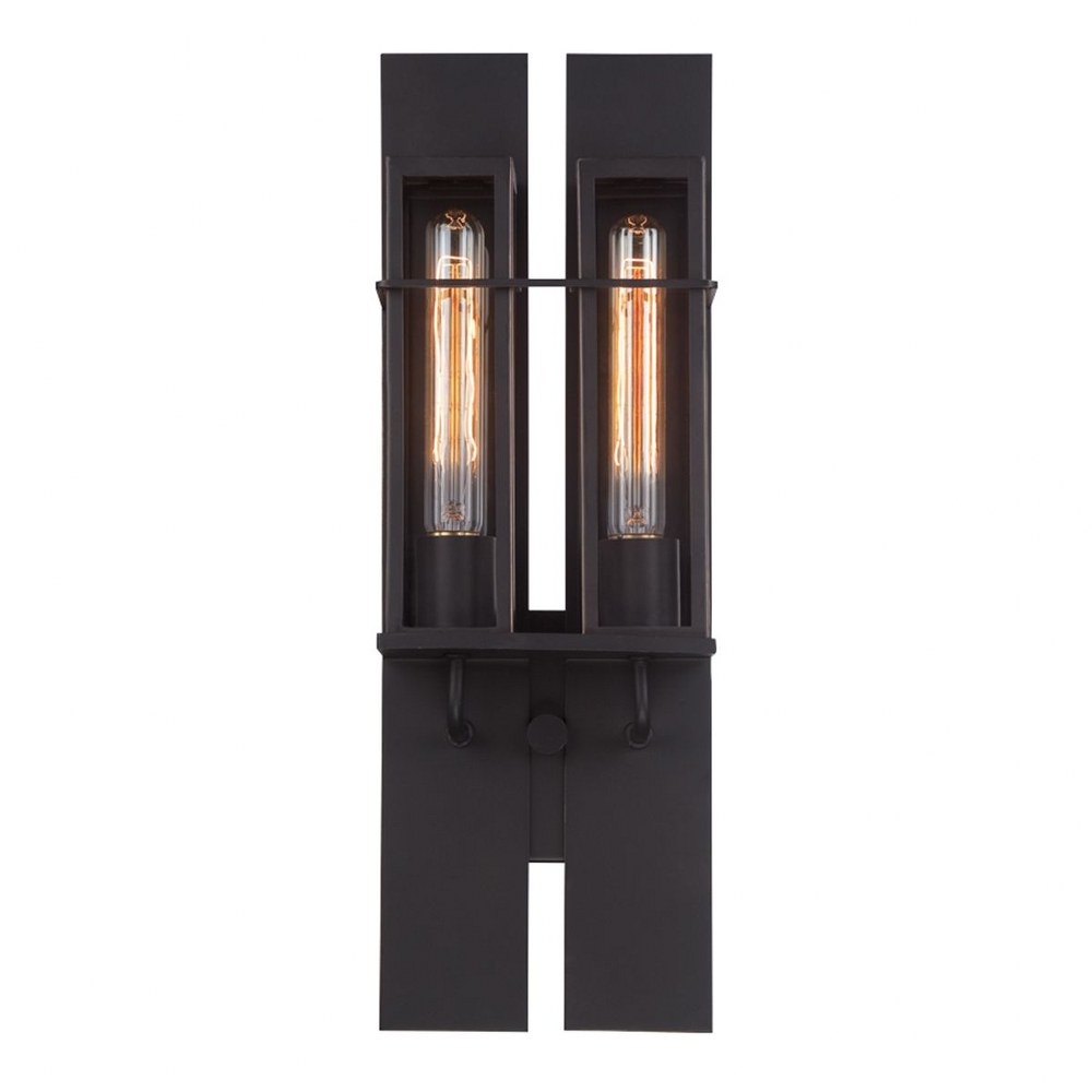 Eurofase Lighting-28054-016-Muller - Two Light Outdoor Wall Sconce   Bronze Finish with Clear Glass
