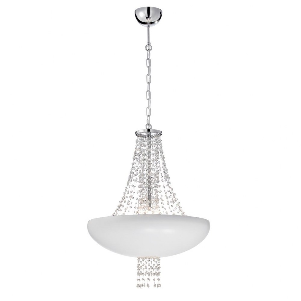 Eurofase Lighting-28108-023-Lopez - 9 Light Pendant - 21 Inches Wide by 26.5 Inches High   Matte White Finish with Clear Crystal