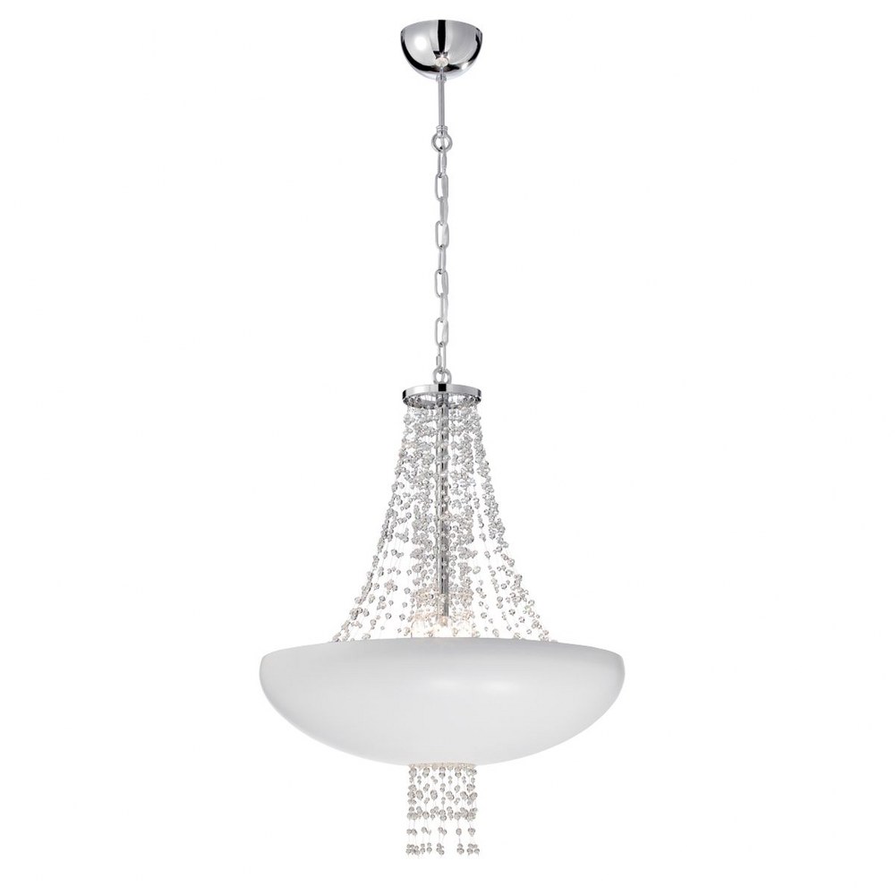 Eurofase Lighting-28108-023-Lopez - 9 Light Pendant - 21 Inches Wide by 26.5 Inches High Matte White  Matte White Finish with Clear Crystal