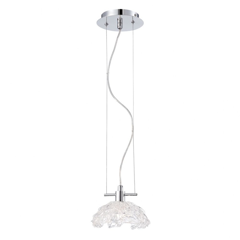 Eurofase Lighting-28136-019-Caramico - 1 Light Pendant - 7.5 Inches Wide by 5 Inches High   Chrome Finish with Clear Glass