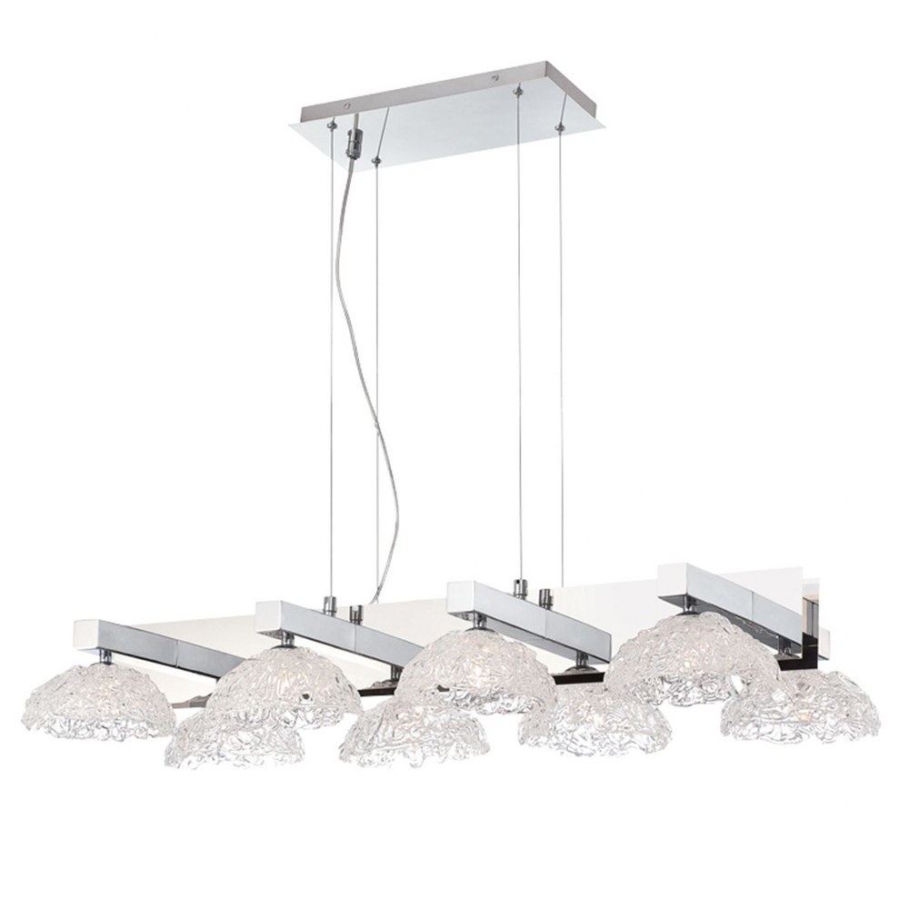 Eurofase Lighting-28138-013-Caramico Chandelier 8 Light - 21 Inches Wide by 5.75 Inches High   Chrome Finish with Clear Glass