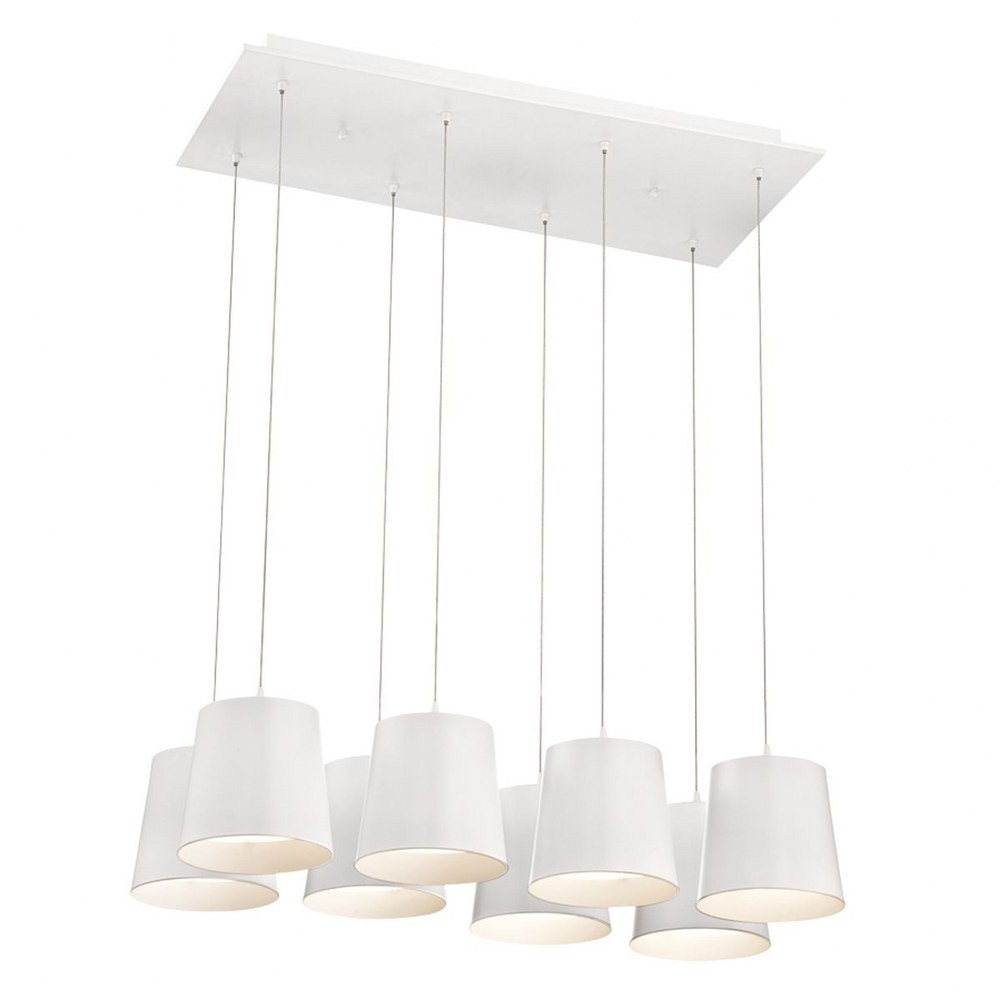 Eurofase Lighting-28163-015-Borto Chandelier 8 Light - 13 Inches Wide by 8.25 Inches High   White Finish with Frosted Glass