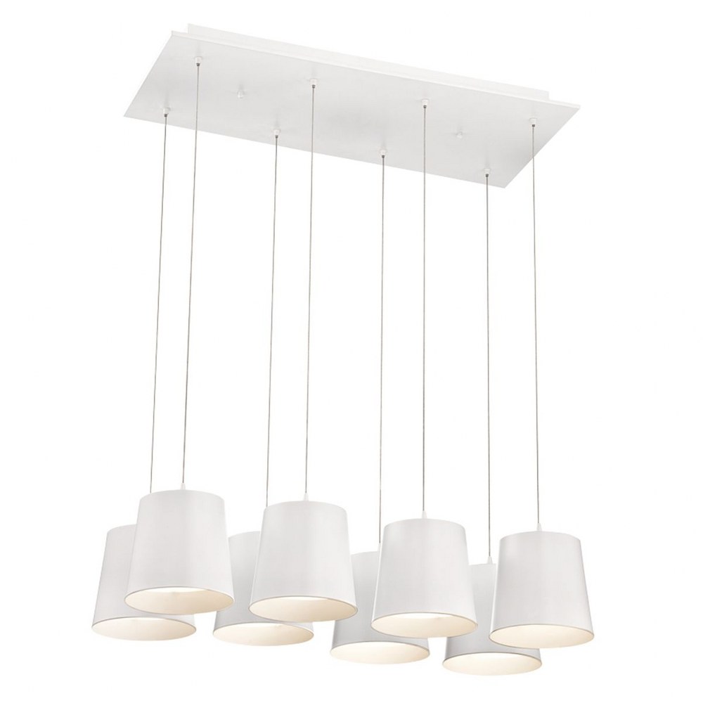 Eurofase Lighting-28163-015-Borto Chandelier 8 Light - 13 Inches Wide by 8.25 Inches High White  White Finish with Frosted Glass