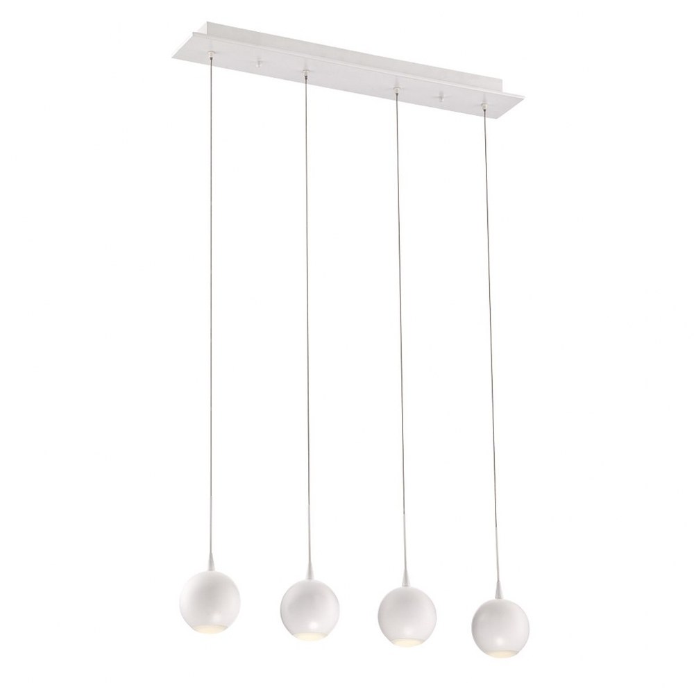 Eurofase Lighting-28167-013-Patruno Chandelier 4 Light - 4 Inches Wide by 4 Inches High   Matte White Finish with Frosted Acrylic Glass