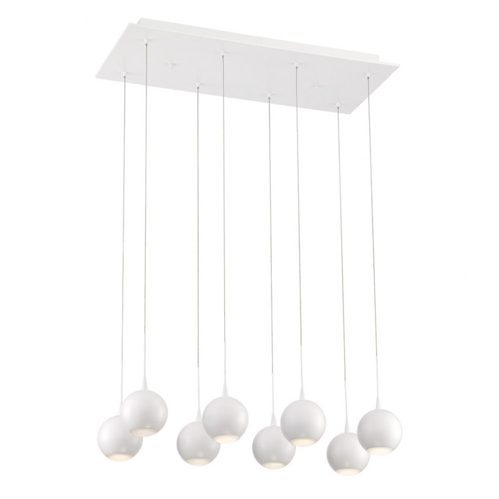 Eurofase Lighting-28169-017-Patruno Chandelier 8 Light - 11.5 Inches Wide by 4 Inches High   Matte White Finish with Frosted Acrylic Glass