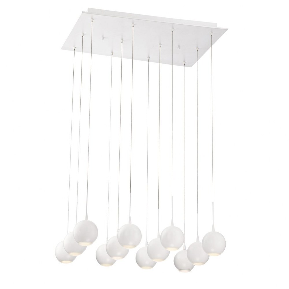 Eurofase Lighting-28171-010-Patruno Chandelier 12 Light   Matte White Finish with Frosted Acrylic Glass