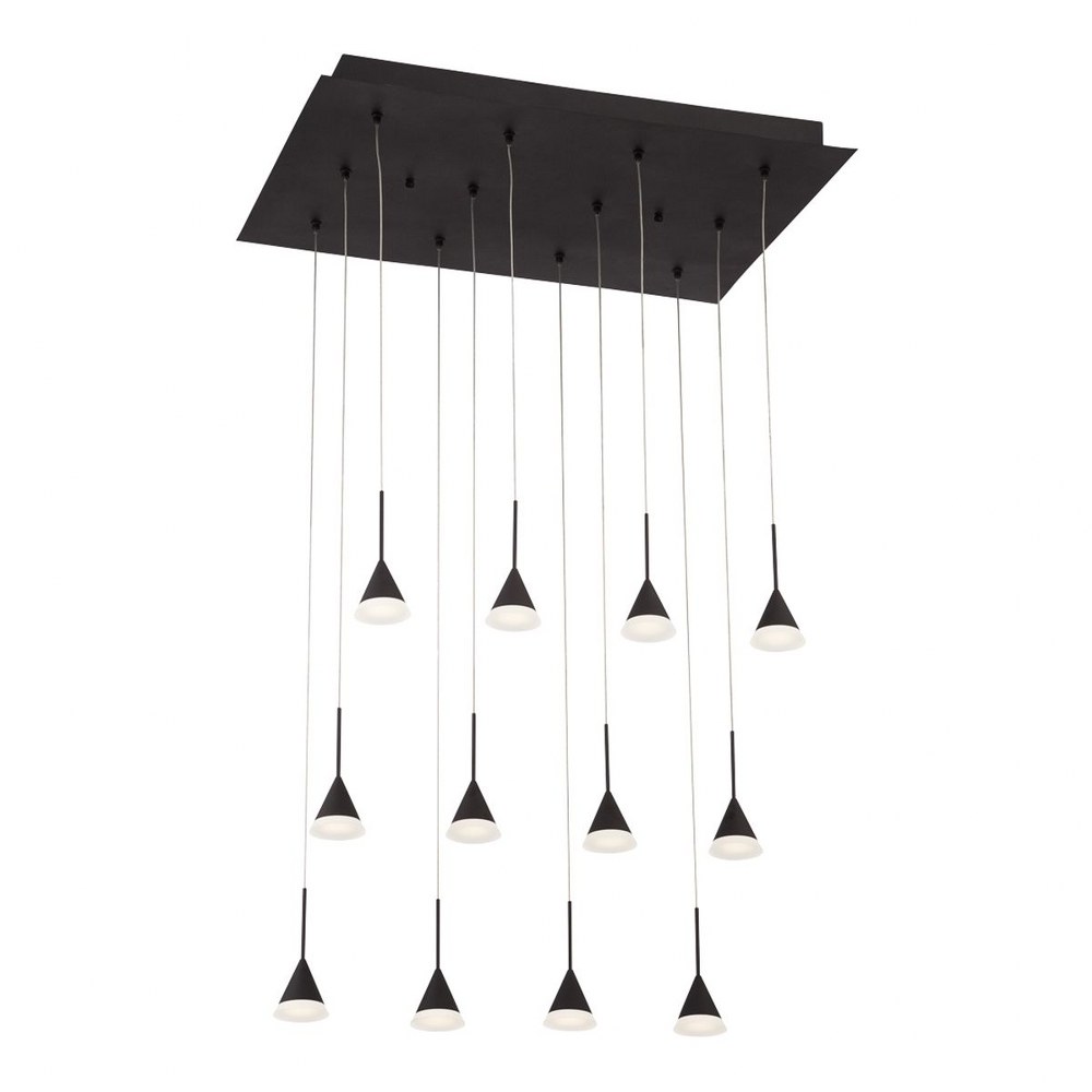 Eurofase Lighting-28176-022-Albion Chandelier 12 Light - 18.5 Inches Wide by 6.75 Inches High   Black Finish with Frosted Acrylic Glass