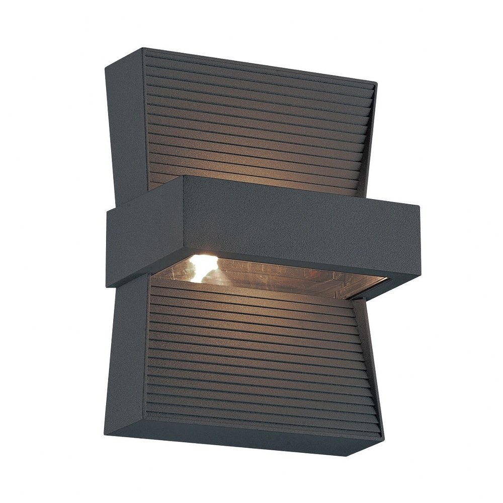 Eurofase Lighting-28279-020-Mill - 7 Inch 7W 1 LED Outdoor Wall Sconce Graphite Grey  Graphite Grey Finish with Frost Pc Glass