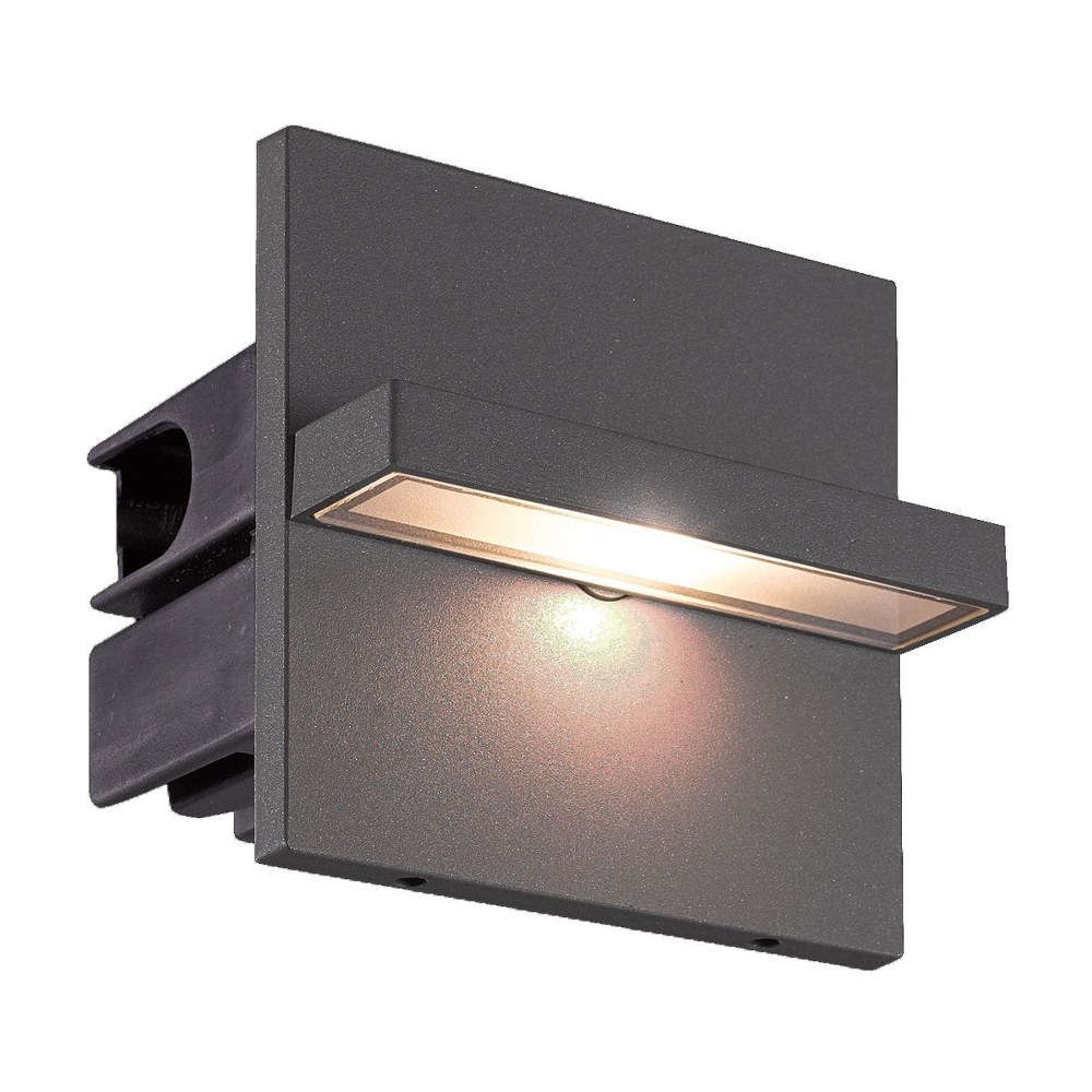 Eurofase Lighting-28294-023-Perma - 4.25 Inch 3W 1 LED Outdoor Wall Sconce Graphite Grey  Graphite Grey Finish with Frost Pc Glass