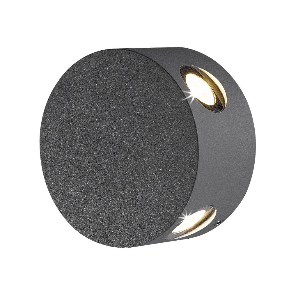 Eurofase Lighting-28296-027-Pass - 4 Inch 4W 4 LED Outdoor Wall Sconce   Graphite Grey Finish with Frost Pc Glass
