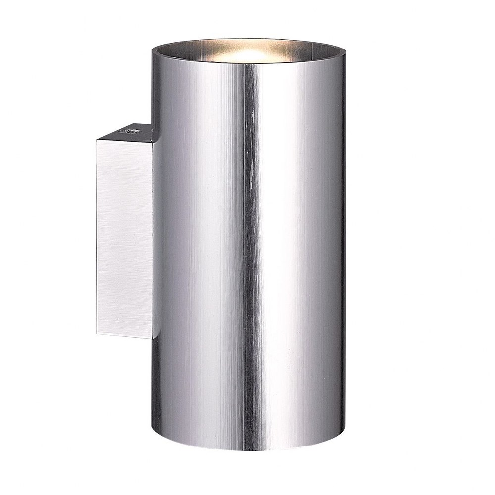 Eurofase Lighting-28301-011-Rotondo - 6.25 Inch 14W 2 LED Outdoor Wall Sconce   Silver Finish with Frost Glass