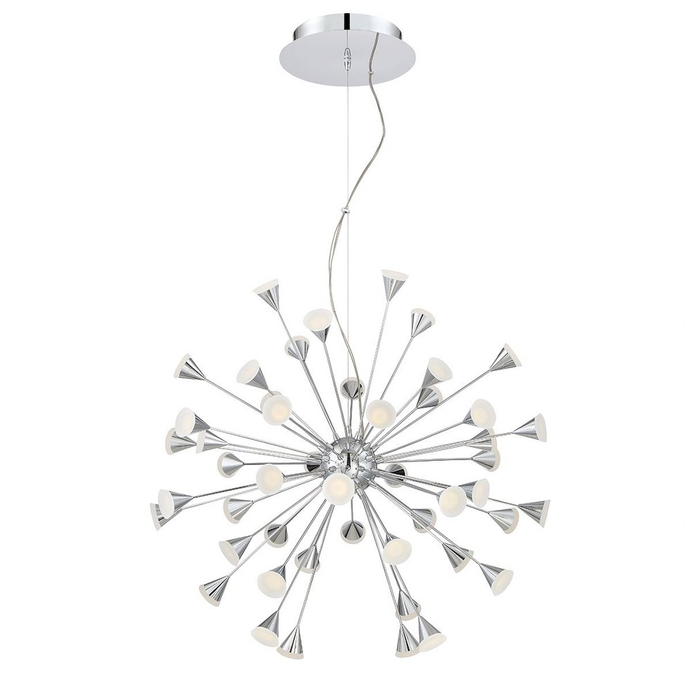 Eurofase Lighting-29029-013-Esplo Chandelier 48 Light   Chrome Finish with Frosted Glass