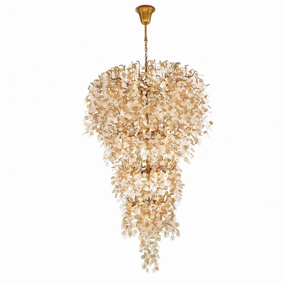 Eurofase Lighting-29062-010-Campobasso Chandelier 3 Light   Gold Finish with Clear/Amber Crystal