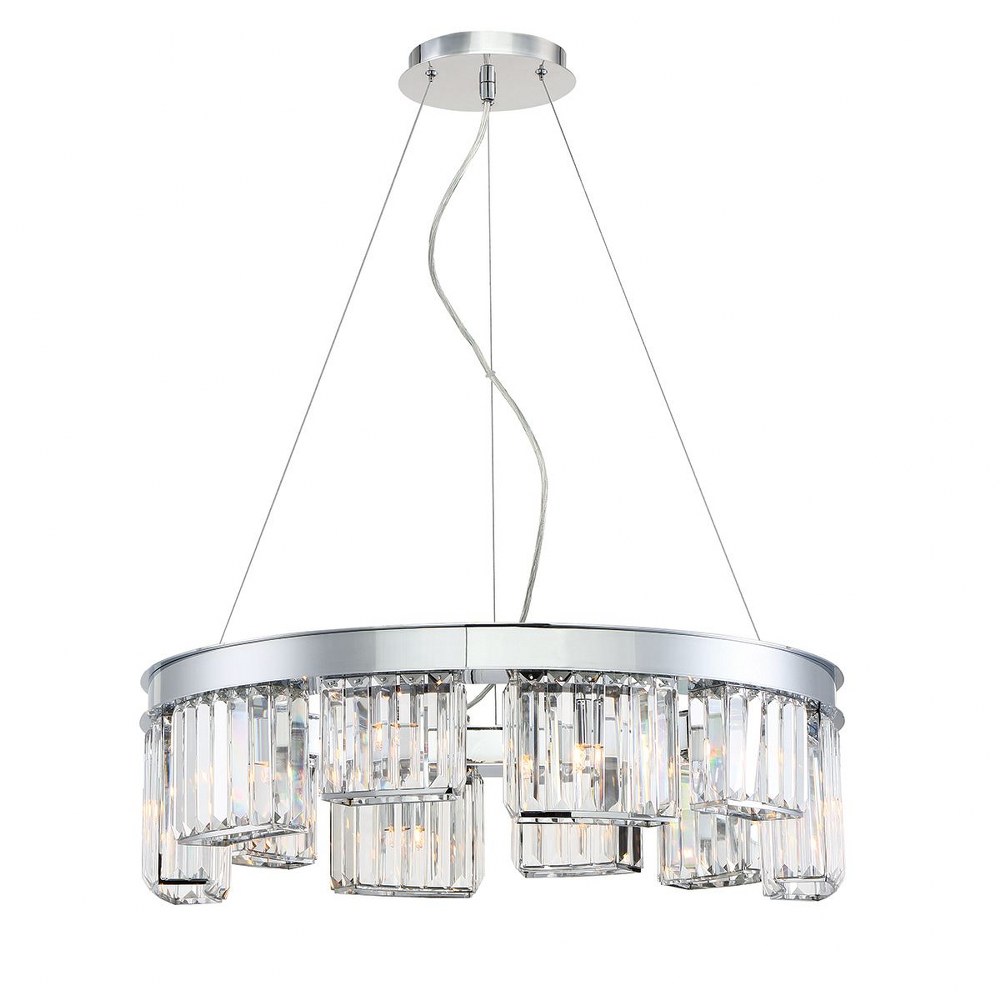 Eurofase Lighting-29079-018-Lumino Chandelier 10 Light - 25.5 Inches Wide by 7.5 Inches High   Chrome Finish with Clear Crystal