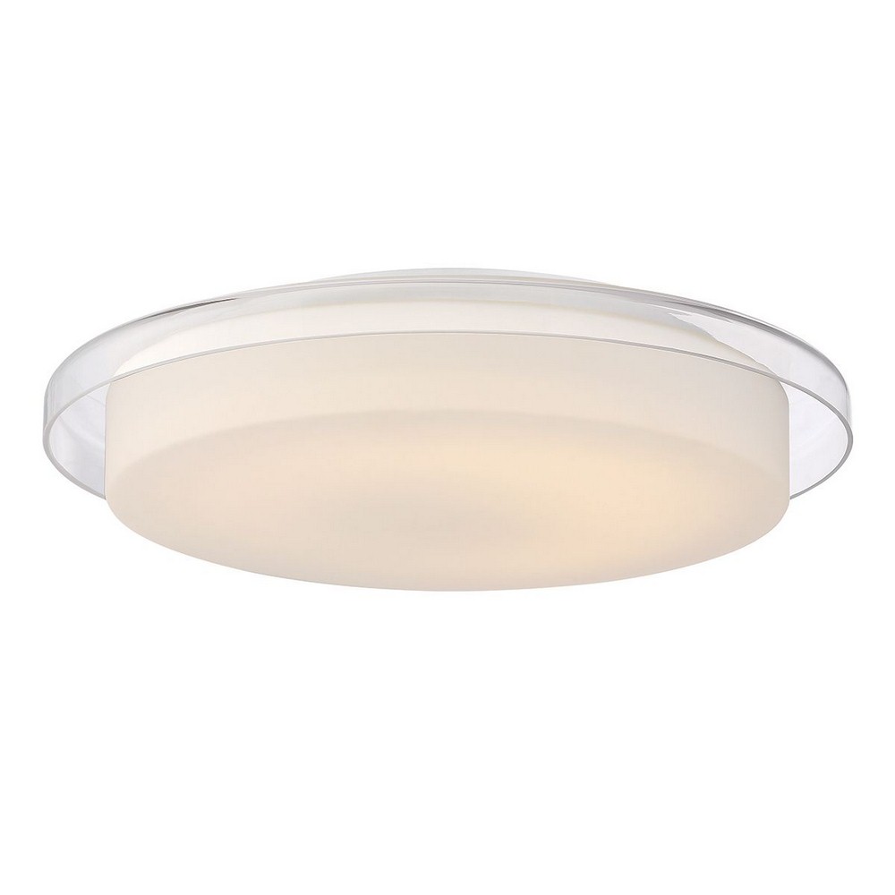 Eurofase Lighting-29816-019-Logen - 20W 1 LED Flush Mount - 15.75 Inches Wide by 2.75 Inches High   Clear Finish with Opal Glass