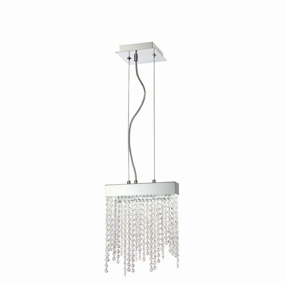 Eurofase Lighting-30004-016-Rossi Pendant 1 Light - 1.75 Inches Wide by 11.75 Inches High   Chrome Finish with Clear Crystal