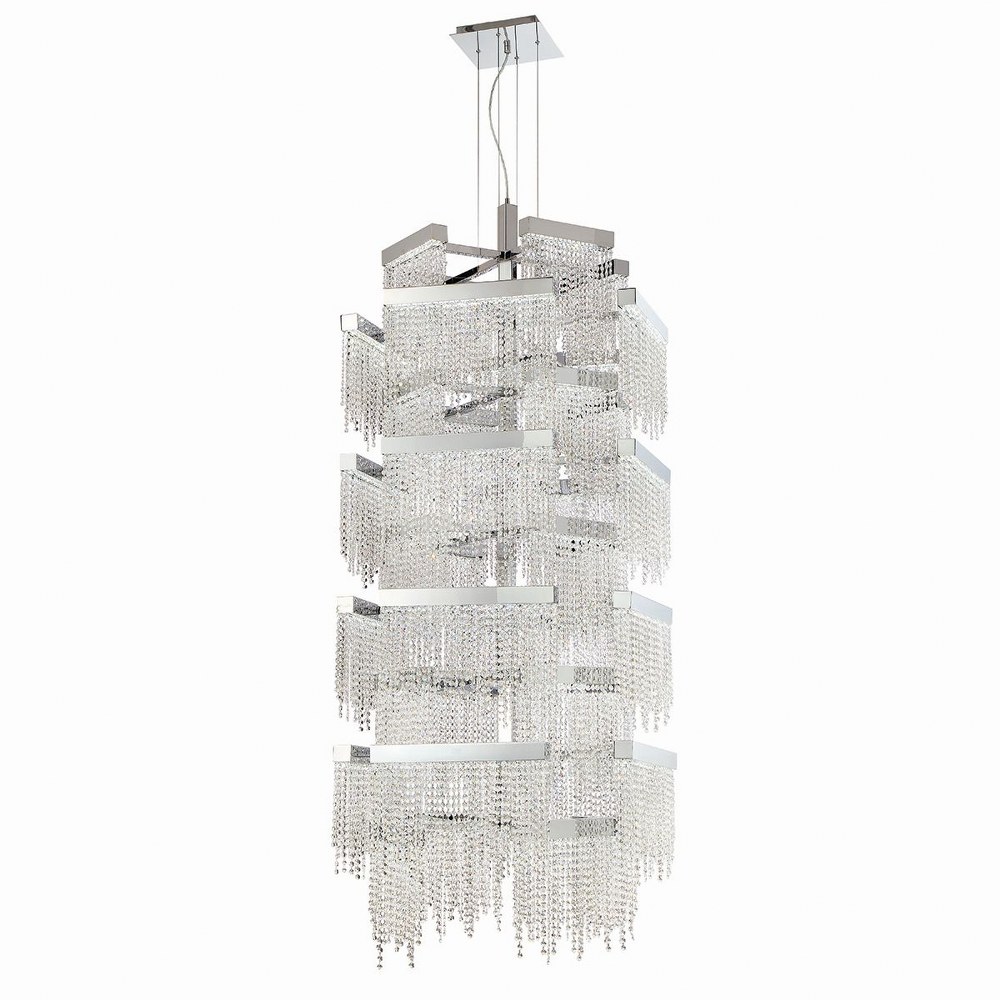 Eurofase Lighting-30007-017-Rossi 4 Tier Chandelier 36 Light   Chrome Finish with Clear Crystal