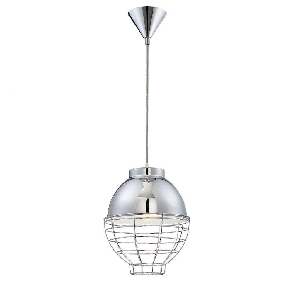 Eurofase Lighting-30013-018-Brampton - 1 Light Pendant - 10 Inches Wide by 12.75 Inches High   Chrome Finish