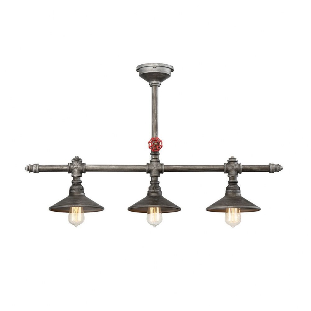 Eurofase Lighting-30029-019-Zinco Chandelier 3 Light - 7.75 Inches Wide by 15.5 Inches High   Aged Silver Finish