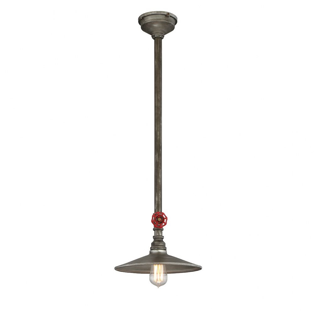 Eurofase Lighting-30033-016-Zinco - 1 Light Pendant - 11 Inches Wide by 13 Inches High   Aged Silver Finish with Metal Shade