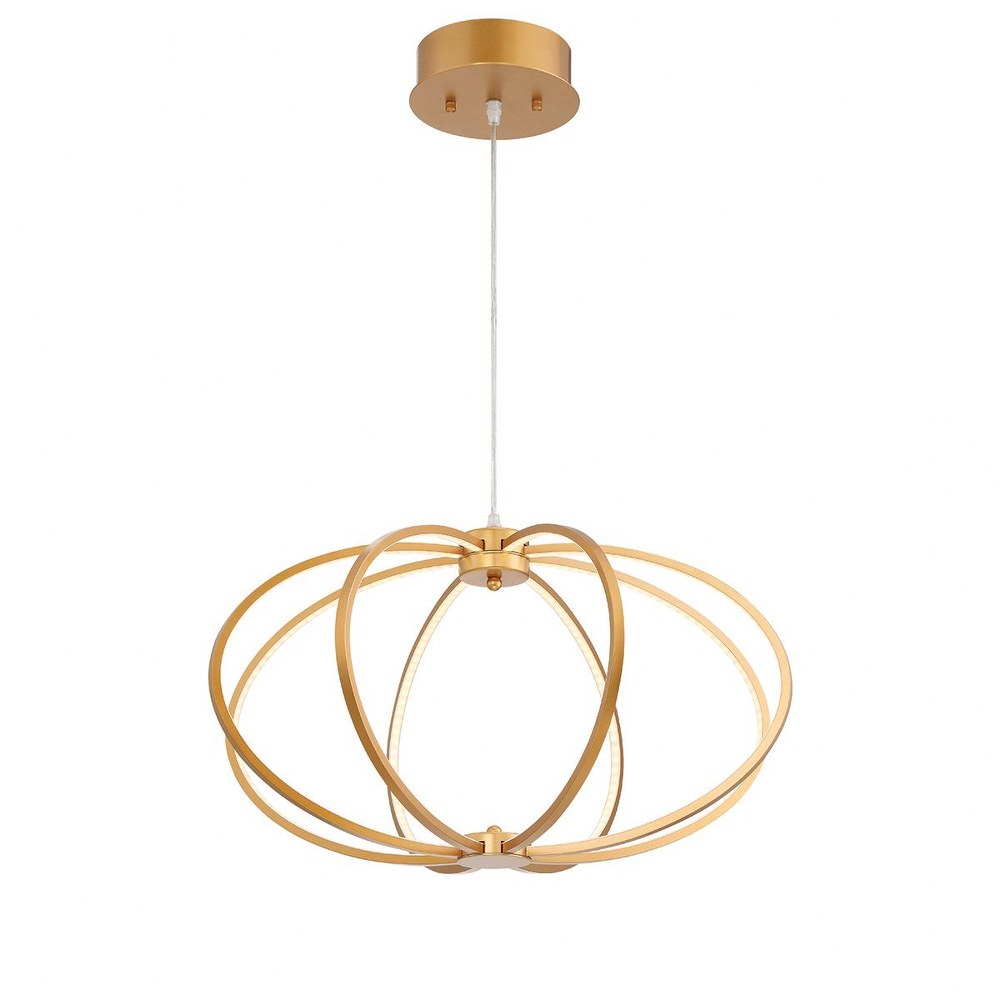 Eurofase Lighting-30035-010-Leggero Pendant 8 Light - 22.5 Inches Wide by 12.75 Inches High   Gold Finish with Frosted Glass