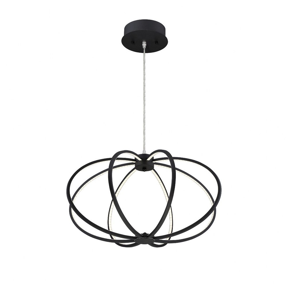 Eurofase Lighting-30035-034-Leggero Pendant 8 Light - 22.5 Inches Wide by 12.75 Inches High   Black Finish with Frosted Glass