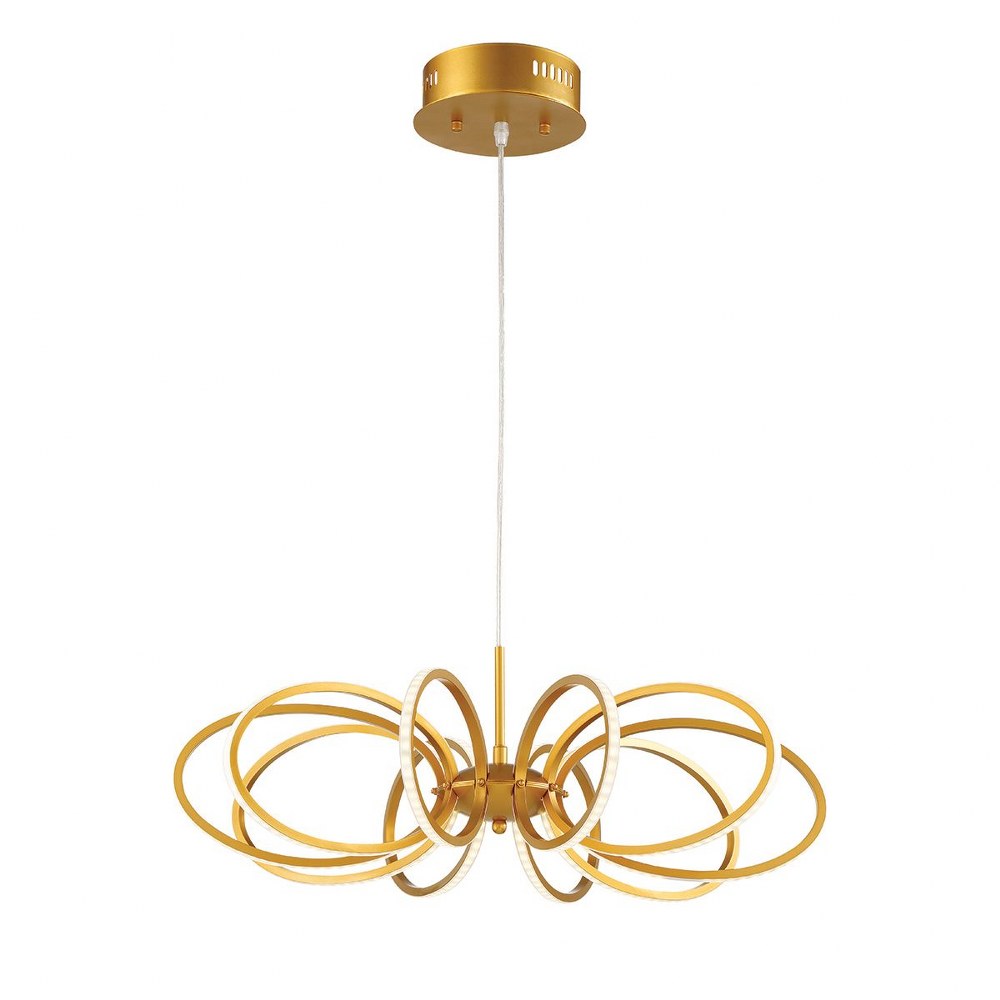 Eurofase Lighting-30039-018-Tela Pendant 1 Light - 25 Inches Wide by 6.25 Inches High   Gold Finish with Frosted Glass
